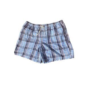 Men's Roundtree and Yorke Mesh Lined Swim Trunks XL Multi Blue Plaid Pockets NWO